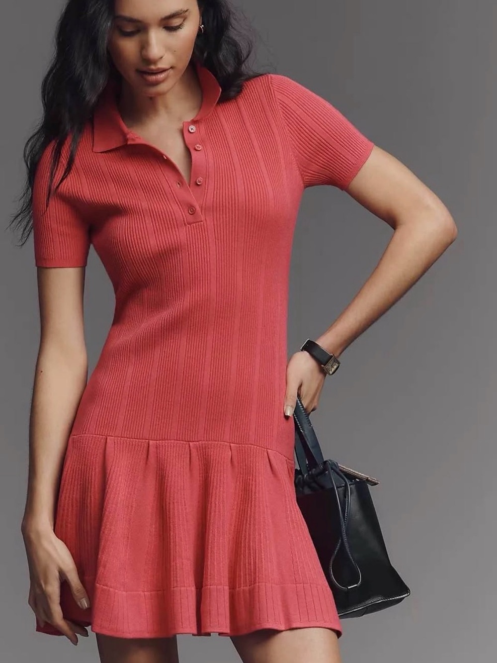 Anthropologie Ribbed Polo Dress